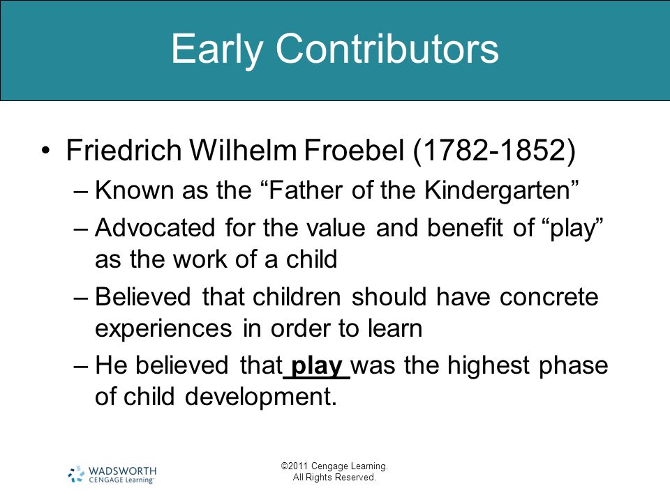 Frobels ideas on early childhood development